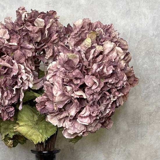 FAUX DRIED HYDRANGEAS MAUVE | BUNCHES