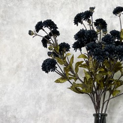FAUX KIKU FLOWERS BLACK | BUNCHES
