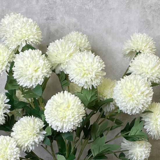 FAUX KIKU FLOWERS CREAM | BUNCHES