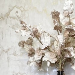 FAUX DRIED LEAF BRANCHES OYSTER | BUNCHES