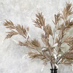 FAUX LEAF BRANCHES TAUPE AND IVORY | BUNCHES