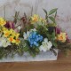 GRANDAD'S SPRINGTIME ALLOTMENT | TABLE RUNNER FLOWER ARRANGEMENT | NARCISSI ANEMONES FORGET ME NOTS