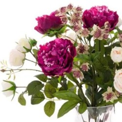 PEONIES ROSE AND ASTRANTIA VASE | ARTIFICIAL FLOWER ARRANGEMENTS