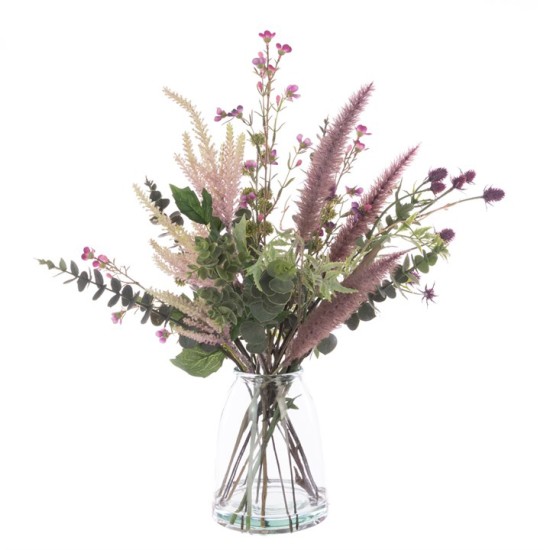 THISTLES AND GRASSES VASE | ARTIFICIAL FLOWER ARRANGEMENTS