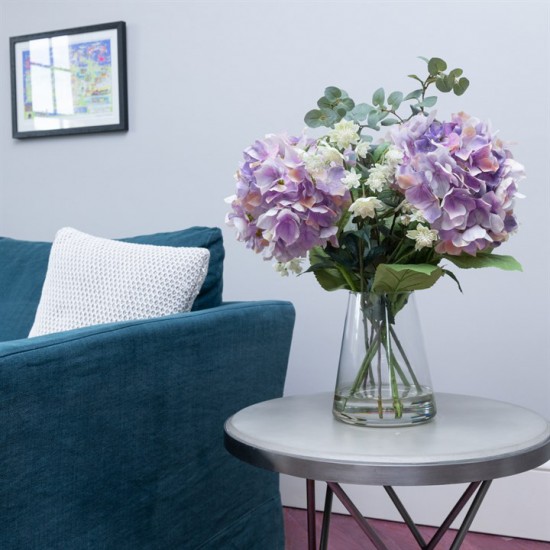 MAUVE HYDRANGEAS AND EUCALYPTUS | CENTREPIECE ARRANGEMENT 