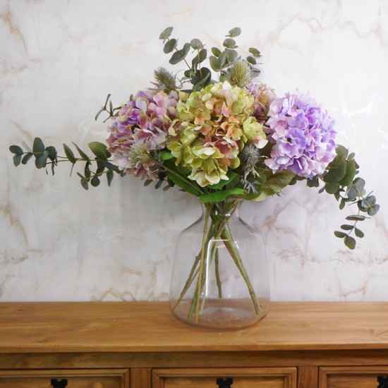 HORTENSIA | HYDRANGEA THISTLE EUCALYPTUS BOUQUET