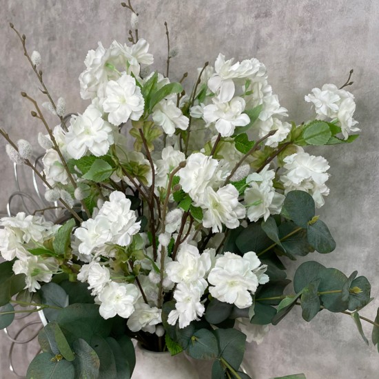 GEORGIA | WHITE BLOSSOM PUSSY WILLOW EUCALYPTUS BOUQUET