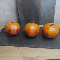 THREE FAUX DECORATIVE POMEGRANATES | ARTIFICIAL FRUIT AND VEG THREE FAUX DECORATIVE POMEGRANATES | ARTIFICIAL FRUIT AND VEG