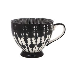 AMARI CHINA FOOTED COFFEE MUG BLACK 350ML | HOMEWARE