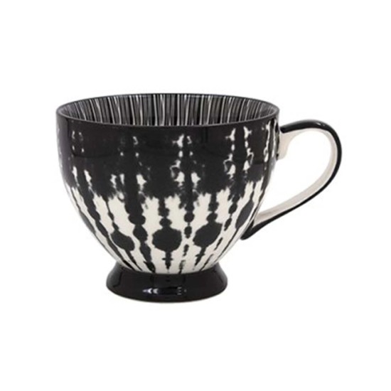 AMARI CHINA FOOTED COFFEE MUG BLACK 350ML | HOMEWARE