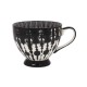 AMARI CHINA FOOTED COFFEE MUG BLACK 350ML | HOMEWARE