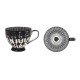 AMARI CHINA FOOTED COFFEE MUG BLACK 350ML | HOMEWARE