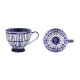 AMARI CHINA FOOTED COFFEE MUG BLUE 350ML | HOMEWARE