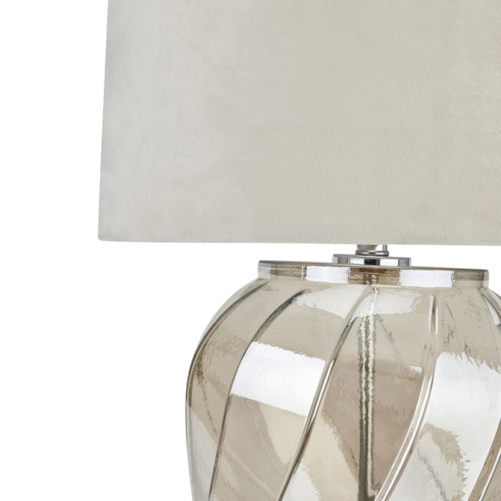 AMBASSADOR METALLIC GLASS LAMP WITH VELVET SHADE | HOMEWARE