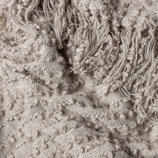 ARVO TASSELLED BLANKET THROW FEATHER 180CM | HOMEWARE 