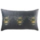 BEE RECTANGULAR VELVET CUSHIONS GREY 50CM | HOMEWARE