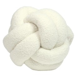 BOUCLE KNOT SHERPA CUSHION ECRU CREAM 30CM | HOMEWARE