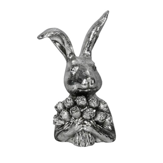BUNNY WITH FLOWERS ORNAMENT 20CM | HOMEWARE
