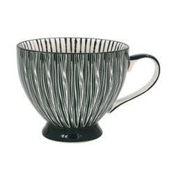 AMARI CHINA FOOTED COFFEE MUG GREEN 350ML | HOMEWARE