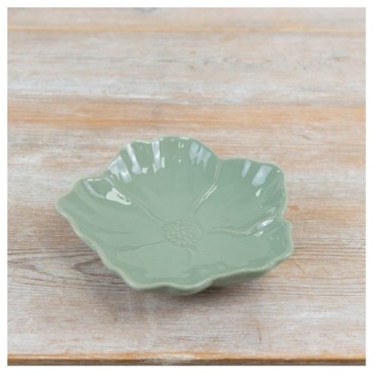 FLOWER TRINKET DISH GREEN 14CM | HOMEWARE