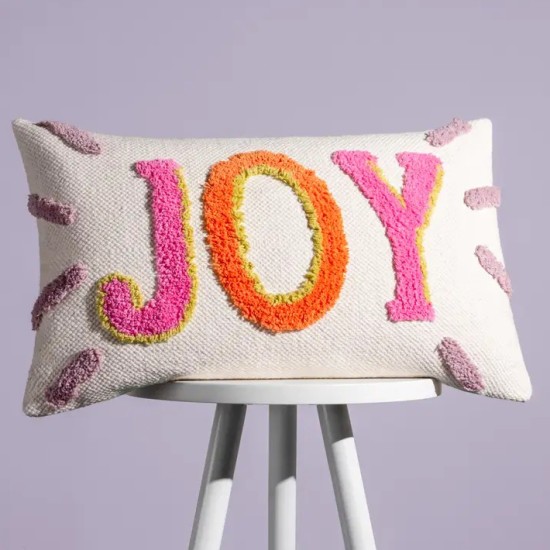 JOY TUFTED RECTANGULAR CUSHIONS PINK 50CM | HOMEWARE