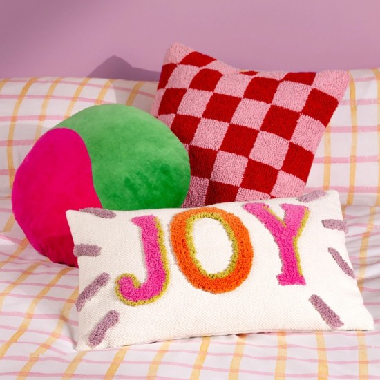 JOY TUFTED RECTANGULAR CUSHIONS PINK 50CM | HOMEWARE