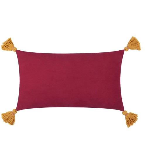 KALAHARI EMBROIDERED RECTANGULAR VELVET CUSHIONS PINK 50CM | HOMEWARE