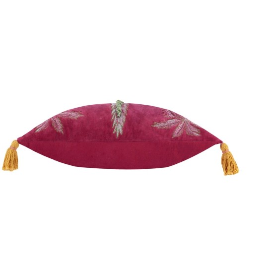 KALAHARI EMBROIDERED RECTANGULAR VELVET CUSHIONS PINK 50CM | HOMEWARE