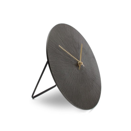 MANTEL CLOCK BLACK RIPPLE 20CM | HOMEWARE