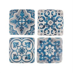 MEDITERRANEAN MOSAIC SANTORINI COASTER 4 PACK | HOMEWARE