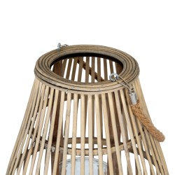 MEDIUM ELLIPSE WICKER LANTERN WITH ROPE HANDLE 42CM | HOMEWARE