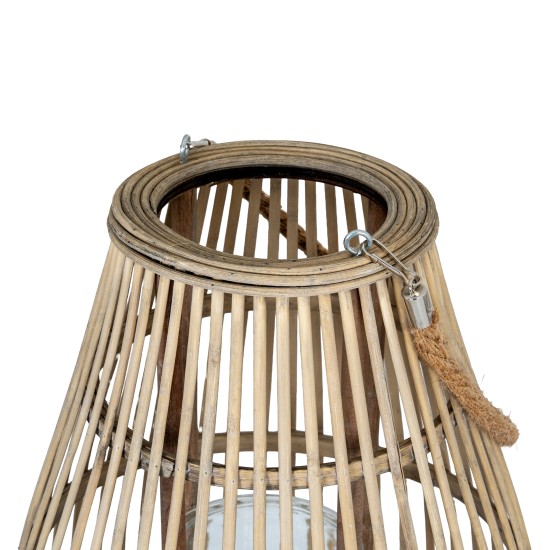 MEDIUM ELLIPSE WICKER LANTERN WITH ROPE HANDLE 42CM | HOMEWARE
