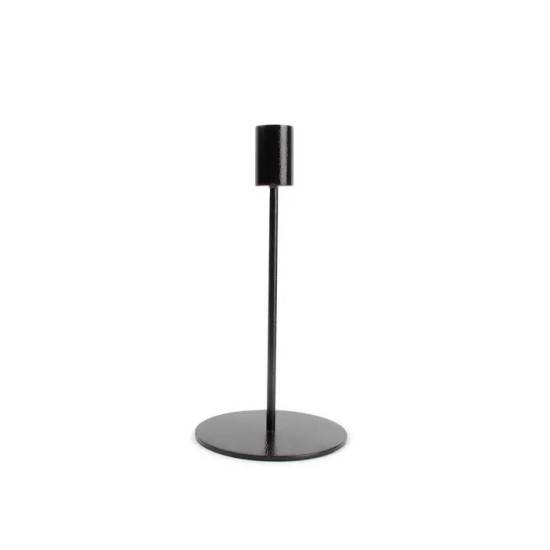 METAL CANDLE HOLDER BLACK 20CM | HOMEWARE