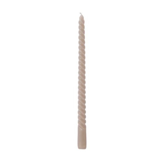 PACK OF 2 SPIRAL DINNER CANDLES BEIGE | HOMEWARE