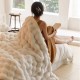 PLUSH FAUX FUR THROW BLANKETS CREAM 180CM  | HOMEWARE