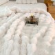 PLUSH FAUX FUR THROW BLANKETS CREAM 180CM  | HOMEWARE