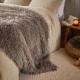 ROWAN FAUX FUR THROW BLANKETS MOCHA 175CM  | HOMEWARE