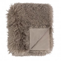 ROWAN FAUX FUR THROW BLANKETS MOCHA 175CM  | HOMEWARE