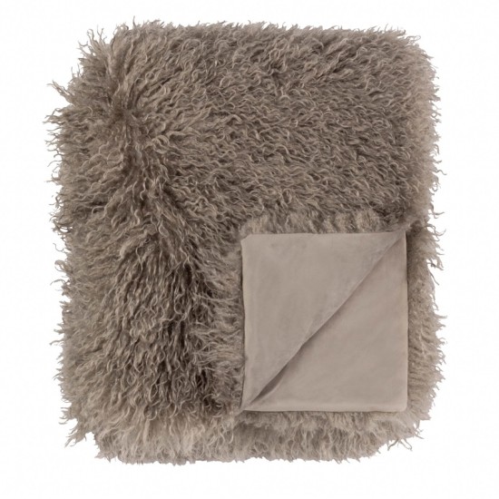 ROWAN FAUX FUR THROW BLANKETS MOCHA 175CM  | HOMEWARE