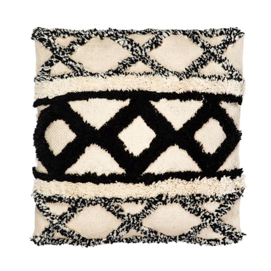 SCANDI BOHO CUSHION COVER BLACK AND BEIGE 40CM | HOMEWARE 