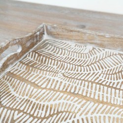 WHITE WASH WOODEN TRAY 35CM | HOMEWARE