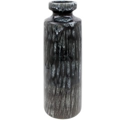 TALL REACTIVE GLAZE VASE BLACK 31CM | FLOWER VASES 